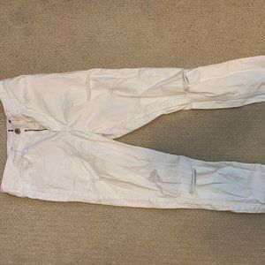 white hollister distressed skinny jeans